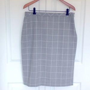 Banana Republic wool blend grey plaid skirt